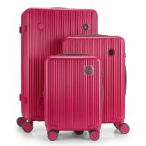 Aurea Prémium Kemény ABS 3db-os bőrönd szett piros AURP
