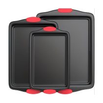   3db Sütőtálca készlet piros szilikon fogantyúval AV6271873