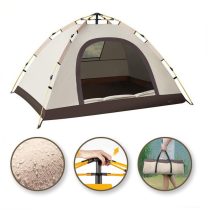   Összecsukható 2-3 Személyes Kemping Sátor bézs  200x140x115 cm BAL12K