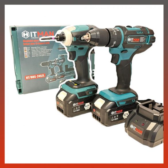 Hitman BBS-2452L 2db Akkumulátoros Csavarbehajtó és Ütvecsavarozó (Supamaster XN-42)