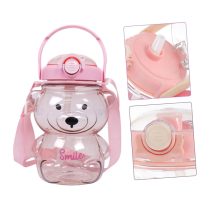 Vizes palack füllel – rózsaszín medve 1000 ML BD27