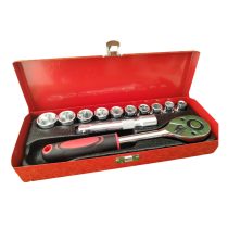Dugókulcs készlet piros fém dobozban BDC-221