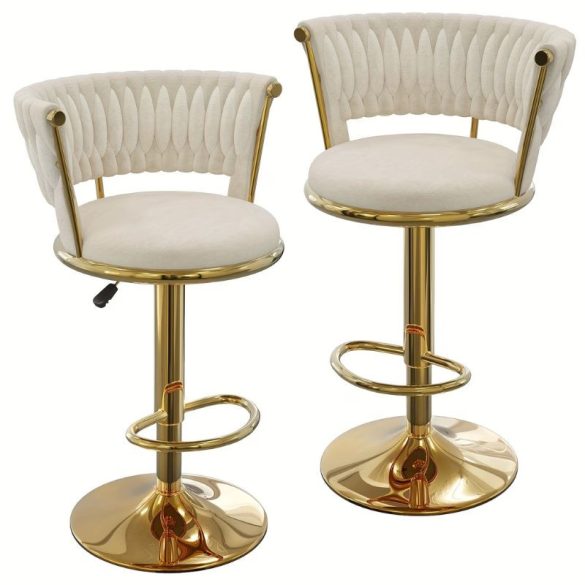 2db luxus bárszék arany fém vázzal BJ2741174