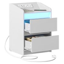   Éjjeliszekrények LED lámpákkal, töltődokkos kivitel fehér BJ6278305
