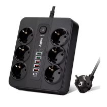   Hálózati elosztó, 2 méteres kábellel , 6 aljzatos + 5 usb +1 type c bemenettel , 3000 W BKL-11EU