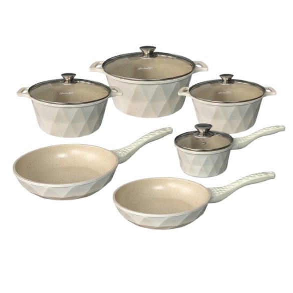Bachmayer Home BM-7316 10 részes Diamond Edénykészlet – Krém BM-7316