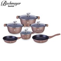   Bachmayer 10 részes teflonbevonatú edénykészlet burgundy színben BM-7810