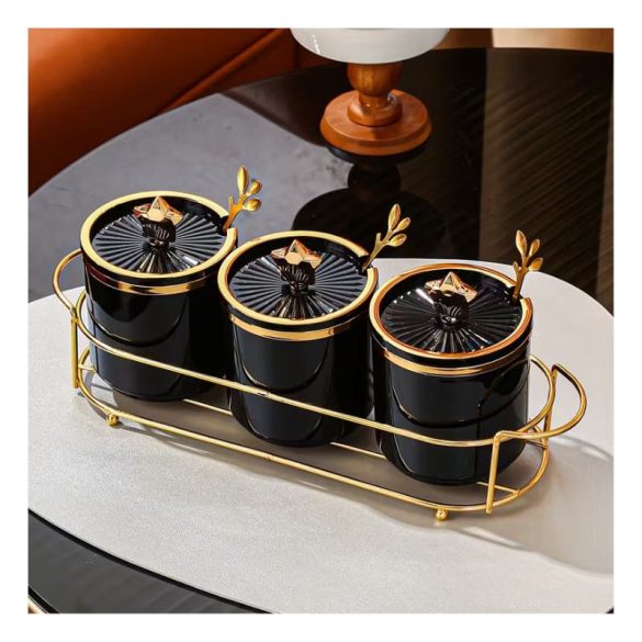 Luxus fűszertartó készlet – 3 üveges, állvánnyal BM123426-4