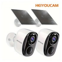   HEIYOUCAM 2 db Napelemes Vezeték Nélküli Kültéri Biztonsági Kamera BV137826