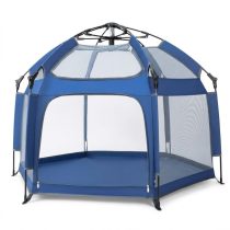   Összecsukható baba játszósátor hálós oldalfalakkal kék BW-006