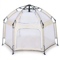   Összecsukható baba játszósátor hálós oldalfalakkal bézs BW-007