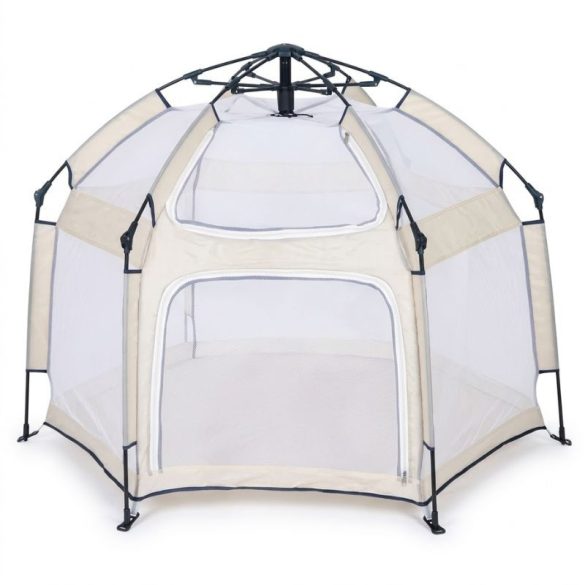 Összecsukható baba játszósátor hálós oldalfalakkal bézs BW-007