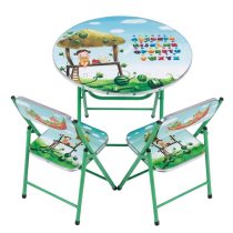   Gyerek asztal és szék szett 3 részes mintás kivitel BW-101
