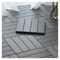   Terasz műanyag padlólap 10 db 30 x 30 cm fekete BX2939445-2