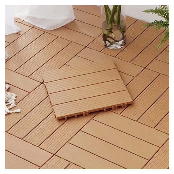 Terasz műanyag padlólap 10 db 30 x 30 cm barna BX2939445