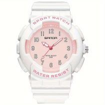Divatos női sportos óra fehér-rózsaszín CF68603