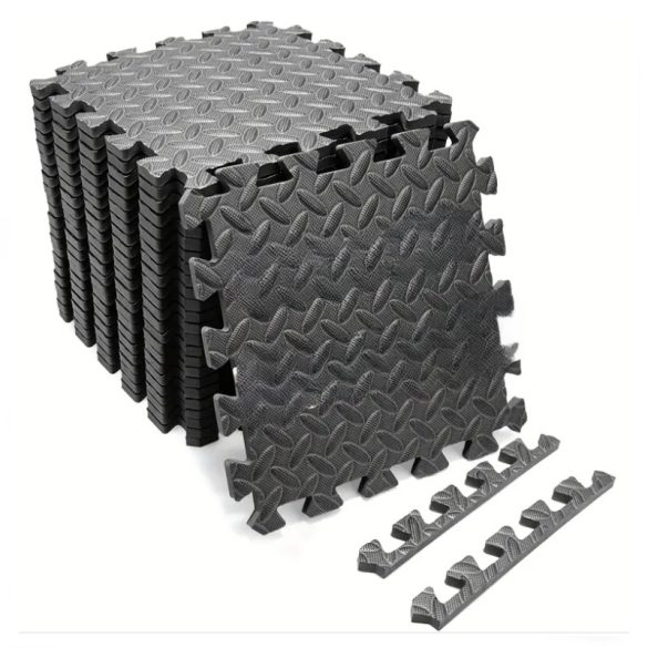 Puzzle szőnyeg szett – habmatrac 24 darabos fekete CR1723217