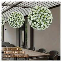   Műrózsa dekorációs gömb – 2 db-os szett (23 cm) fehér  CT2402571-f