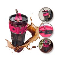 Színes üvegbögre szívószállal CUP14