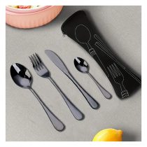Rozsdamentes acél evőeszközkészlet fekete DA1165010-f