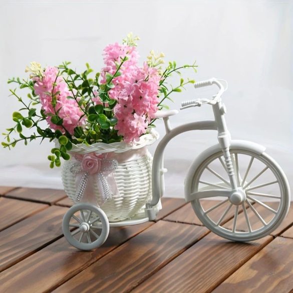 Dekoratív virágtartó tricikli – 12 × 37 cm DJ940596