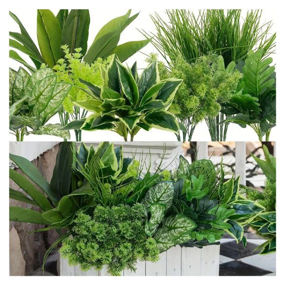 18 db UV Védelemmel Ellátott Mesterséges Kültéri Műnövény DK381452