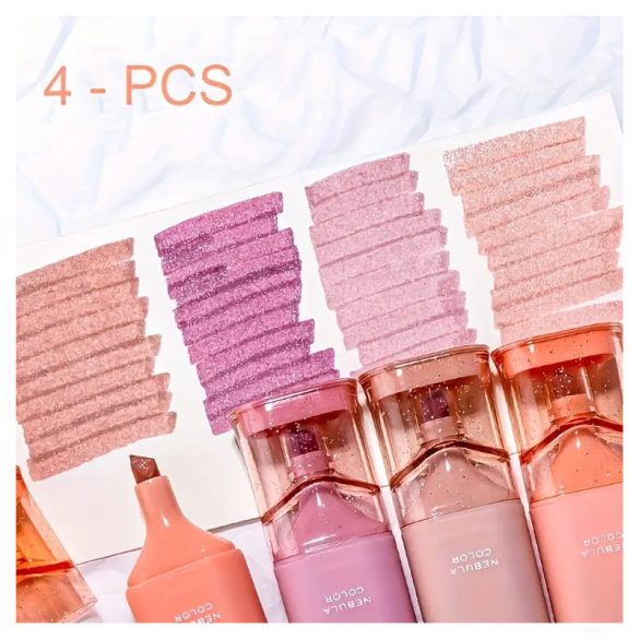 4 darabos csillámos highlighter készlet Pink Nebula DW507694-pn