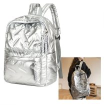 Fényes steppelt hátizsák ezüst EQ1913613-e