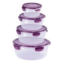 8 db-os kerek ételtároló készlet - Lila EQ6029630-2