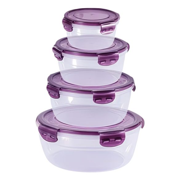 8 db-os kerek ételtároló készlet - Lila EQ6029630-2
