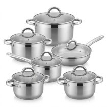   12 részes Prémium Rozsdamentes Acél Edénykészlet – Klasszikus Ezüst ERA-04