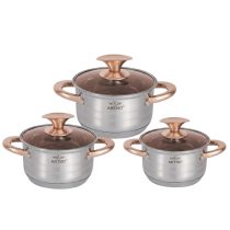   6 részes Rozsdamentes Acél Edénykészlet – Rose Gold ERA-05