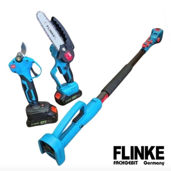 FLINKE teleszkópos magassági ágvágó szett, akkus láncfűrész és metszőolló FK-8051