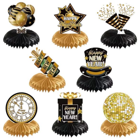 8 db-os Szilveszteri Méhsejt Asztaldísz Készlet FR6533513