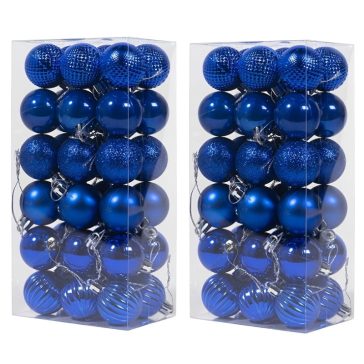   72 db-os kék karácsonyfadísz gömbszett, 4 cm G6MV65X5KK-3