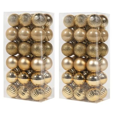   72 db-os aranysárga karácsonyfadísz gömbszett, 4 cm G6MV65X5KK-4