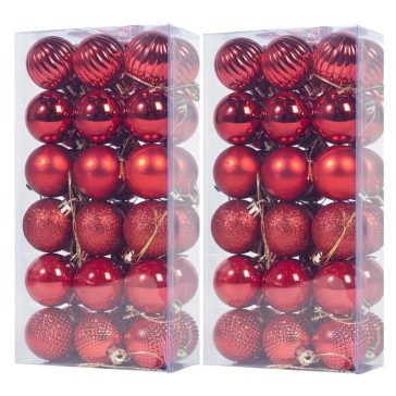   72 db-os piros karácsonyfadísz gömbszett, 4 cm G6MV65X5KK-7