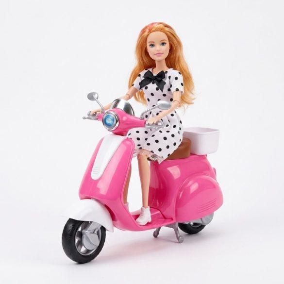 Giani Holiday Fun – Stílusos Divatbaba Rózsaszín Robogóval GH-01R