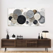   Modern absztrakt geometrikus vászon falikép kör motívumokkal 70x140cm GH13024204-2