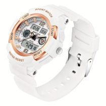   Női divatos quartz dupla kijelzős sport óra fehér-arany GH238501-FA