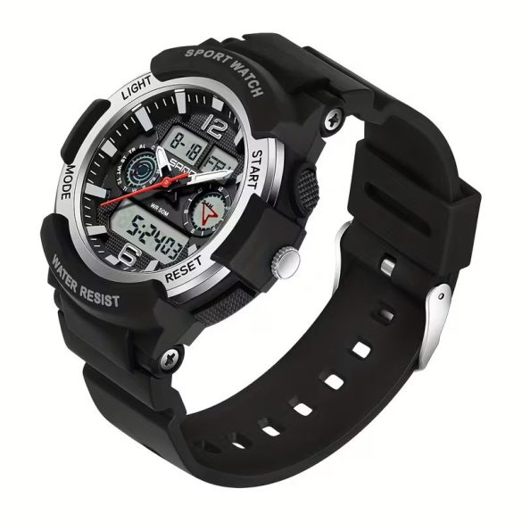 Női divatos quartz dupla kijelzős sport óra fekete-ezüst GH238501-FE