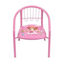   Rózsaszín fémvázas gyermekszék - kislányos és méhecskés mintával GKM-01R