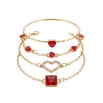   Rubinvörös Szenvedély – 4 db-os Elegáns Karkötő Szett GP564671-P