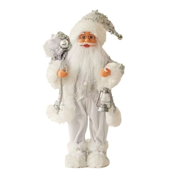 30 cm-es fehér karácsonyi Mikulás dekorfigura GU2821898