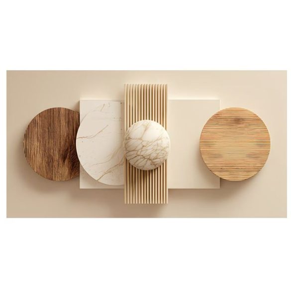 Modern minimalista absztrakt vászon falikép – bézs és fa mintás design 160 × 80 cm GU9912832