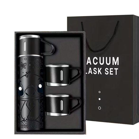 Stitch vákuum szigetelt termosz szett - rozsdamentes acél, 2 db bögre (Fekete) GY6394723F