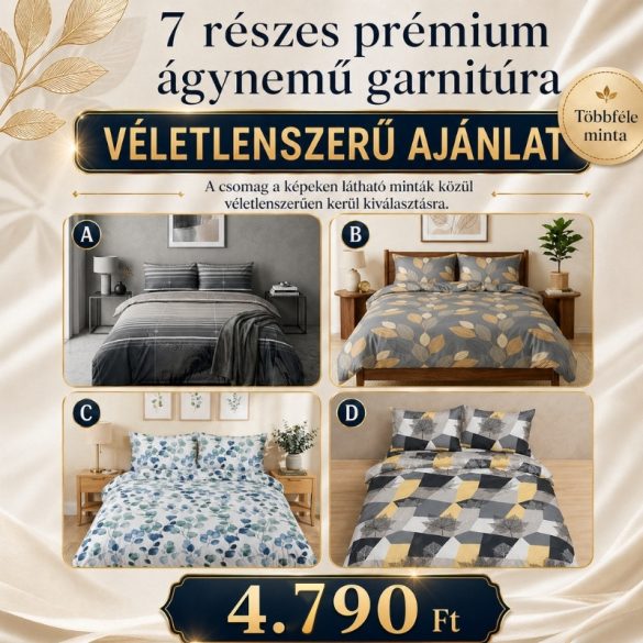 7 részes prémium ágynemű garnitúra - VÉLETLENSZERŰ AJÁNLAT HP-A-0V