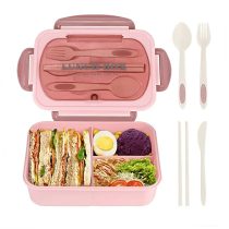 Rózsaszín ételhordó doboz evőeszközökkel HP718754-r