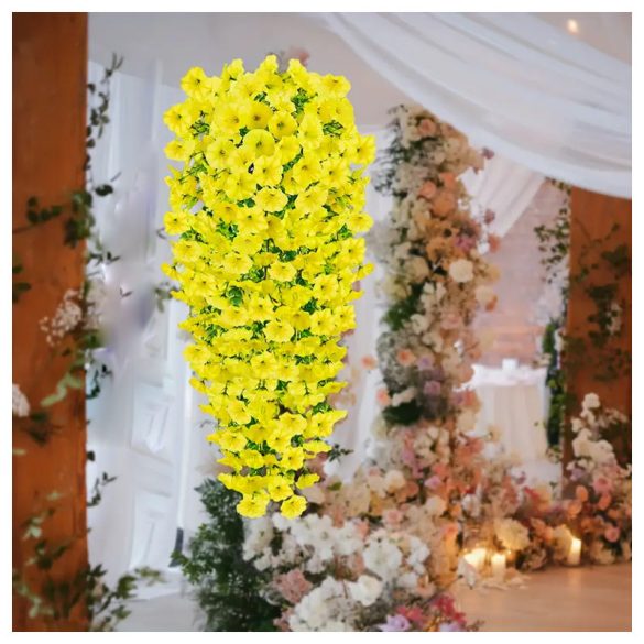4 db UV-álló Függő Művirág – 77 cm – Élénk Sárga HT3286715