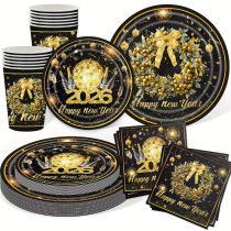   Elegáns 80 db-os 2026 Szilveszteri Parti Étkészlet Szett HT7042785